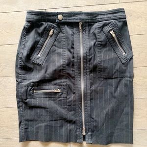 BeBe Black and Silver Pocket A-Line Skirt, Size 6